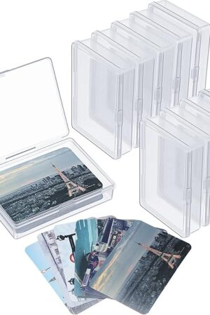 The Queekay 36 Pieces Playing Card Box Case Trading Card Storage Organizer 3.8 x 2.7 x 0.8 Inch Clear Case Empty Plastic Storage Box for Gaming