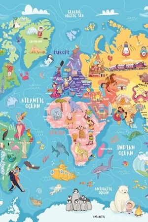 The Ravensburger - World Map - 100 Piece Jigsaw Puzzle - XXL Pieces for Easy Assembly - Exciting, Bold and Colorful Imagery of Our World - Premium Quality - Ideal Gift - Screen-Free Fun - Children Age 6+