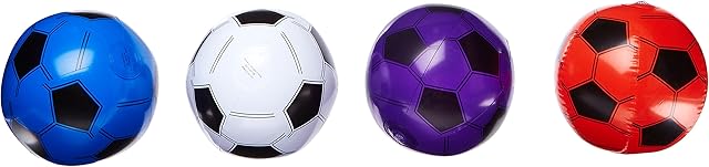 The Rhode Island Novelty 12 Inflatable Soccer Balls - Soccer Ball Inflates - 16'' Assorted Colors