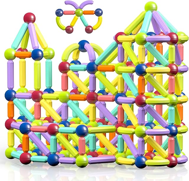 The Magnet Toys Magnetic Building Blocks, STEM Starter Toys for Kids Age 3-5 Preschool, Montessori Learning Magnetic Sticks and Balls, Gift for Christmas Birthday (26PCS)