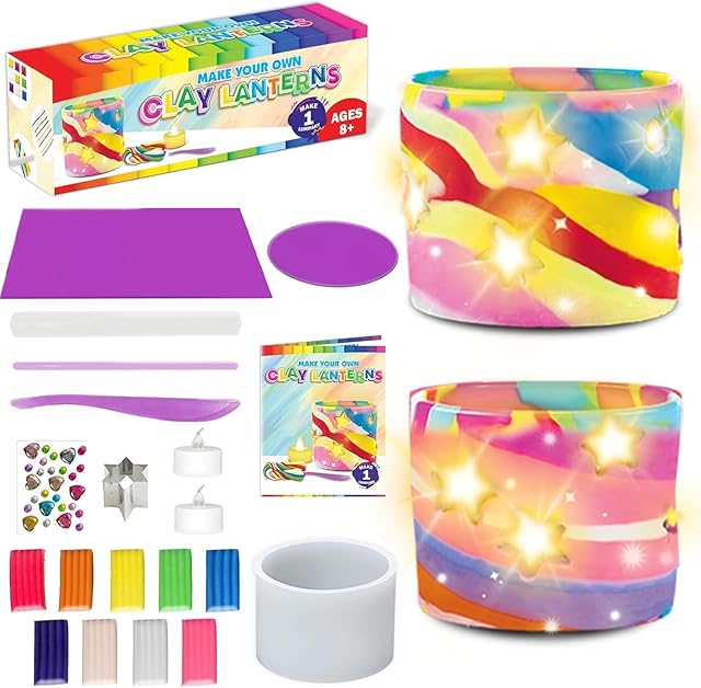 The Goody King Make Your Own Clay Luminaries - Arts and Crafts Light-up Clay kit for Kids and Teens