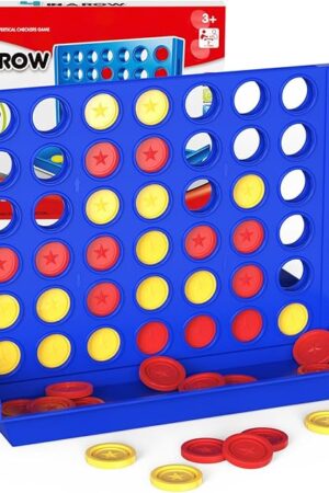 The Pup Go Standard Size 4 in a Row Game for Kids Ages 3+, Classic Family Board Game for Kids & Adults, Perfect Educational Toy for Boys Girls, Portable 2-Player Strategy Games, 6 Spare Discs Included