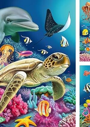 The Ravensburger Underwater Splendor – 3 x 49 Piece Jigsaw Puzzle for Kids | A Fun Ocean Adventure with Colorful Marine Life | Encourages Problem-Solving & Creativity | Durable & Eco-Friendly Pieces