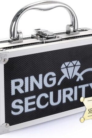 The Ring Security Wedding Ring Bearer Case Adventure Set - 7.09" Box Suitcase with Metal Badge | Ideal for Bearer Gifts, Themed Parties & Spy Game Treasure Storage (Black)