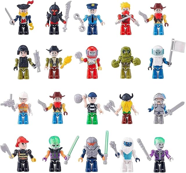 The 40 Pack Random Minifigures - Assorted Building Blocks People Figures - Bulk Blind Bag Toys Bundle for Kids Adults