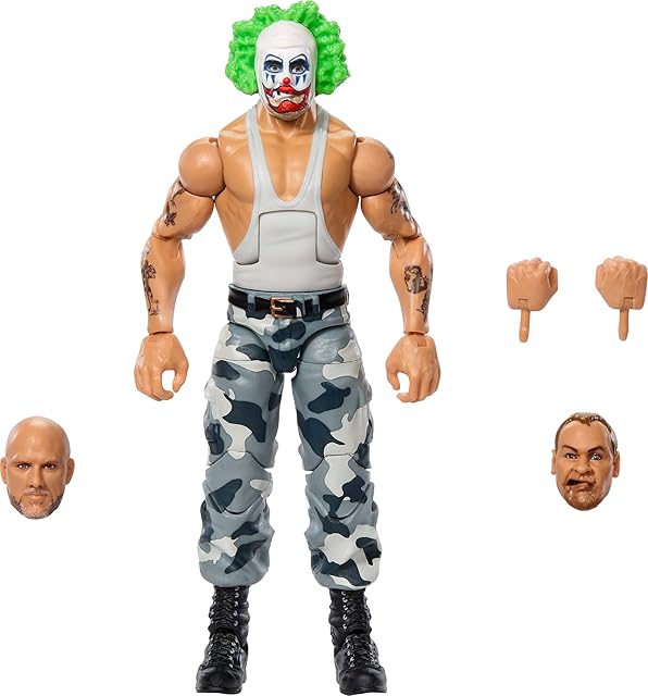 The Mattel WWE Elite Collection Action Figure & Accessories, Premium Live Event Bushwhacker Luke with Interchangeable Hands & Build-A-Figure Pieces