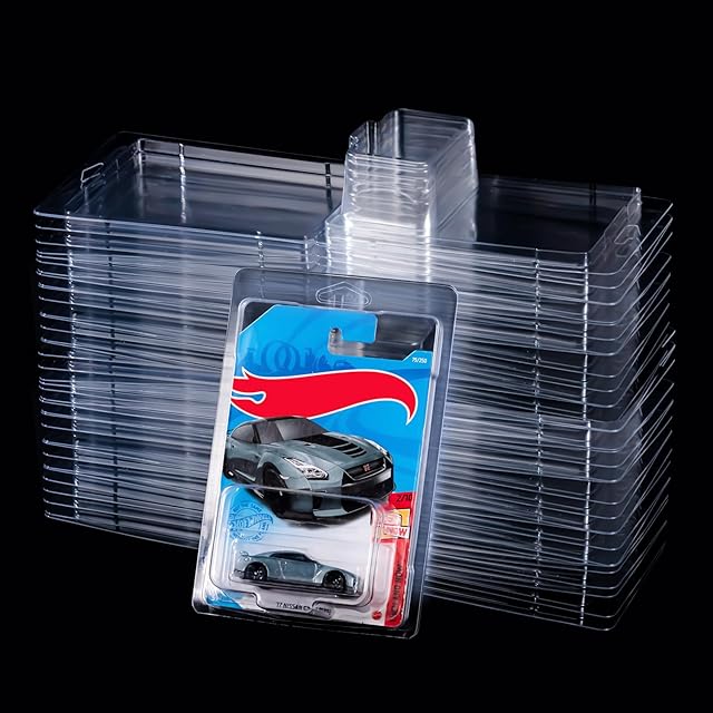 The 24 pcs Protector Packs Compatible with Hot Wheels Model Car Clamshell Cases Plastic Car Display Protective Case Clear Die Cast Car Blister Pack Covers