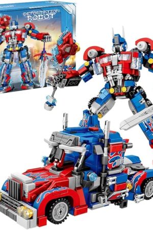 The Robot Building Toy Set, 2 in 1 Transforming Robot Building Kit, Construction Truck Blocks Toys for Boys Age 6+ Year Old