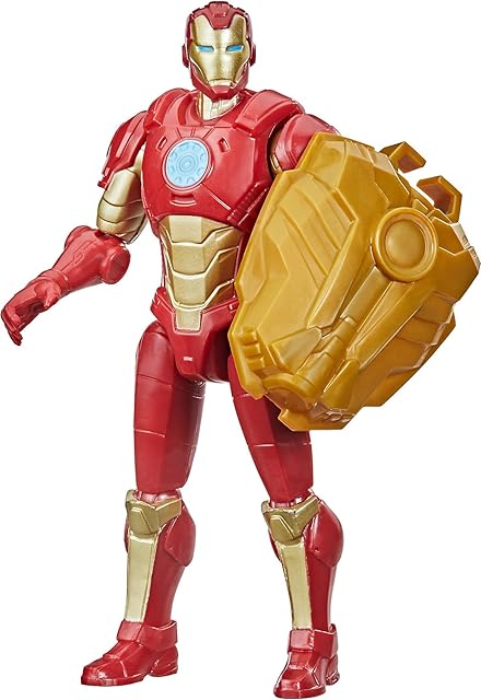The Avengers Hasbro Marvel Mech Strike 6-inch Scale Action Figure Toy Iron Man with Compatible Mech Battle Accessory, for Kids Ages 4 and Up