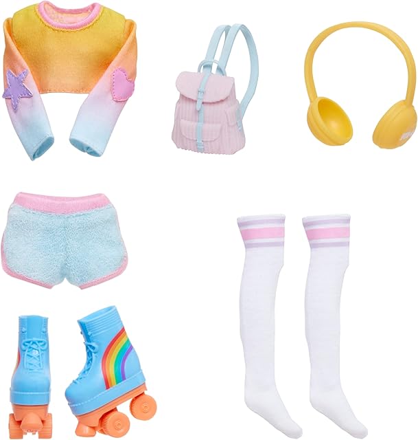 The Rainbow High Fashion Pack, Skate Social Includes 1 Full Skate Outfit, Roller Skate Shoes, Jewelry and Play Accessories. Mix & Match to Create Tons of Fun Looks. Kids Toy Gift Ages 4-12
