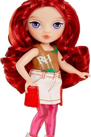 The Rainbow High Littles Rainbow Fantasy Fairies + Pet – Apple, Red 5.5" Posable Small Doll & Fantasy Deer Pet with Interchangeable Fairy Wings, Kids Gift 4+