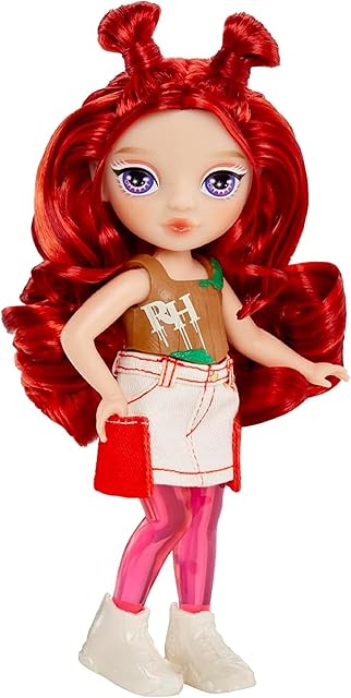 The Rainbow High Littles Rainbow Fantasy Fairies + Pet – Apple, Red 5.5" Posable Small Doll & Fantasy Deer Pet with Interchangeable Fairy Wings, Kids Gift 4+