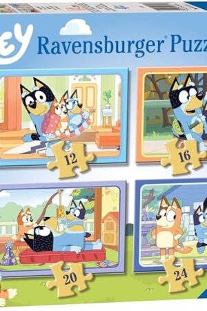 The Ravensburger Bluey 4 in Box Jigsaw Puzzles for Kids Age 3 Years Up - 12, 16, 20 & 24 Pieces