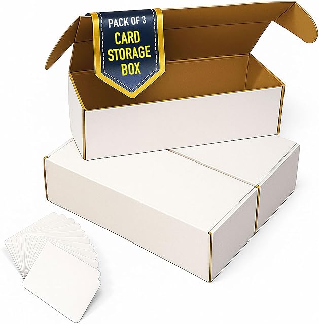 The Trading Card Storage Box - 3 Holder Boxes, 800 Ct. TCG Storage for MTG, Baseball - 2400 Bulk Box for Trading Cards