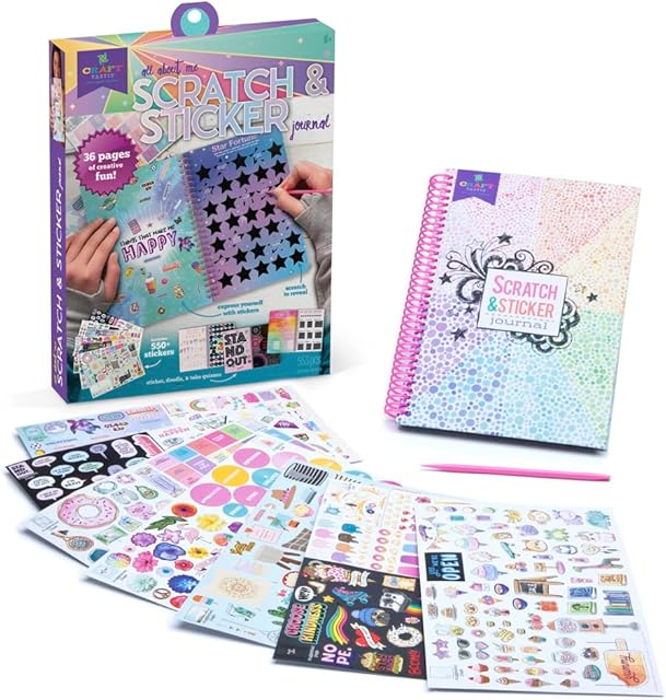 The Craft-tastic — Scratch and Sticker Interactive Journal — Activity Book Packed with Fun Quizzes, 550+ Stickers, Creative Doodle Prompts, and More!