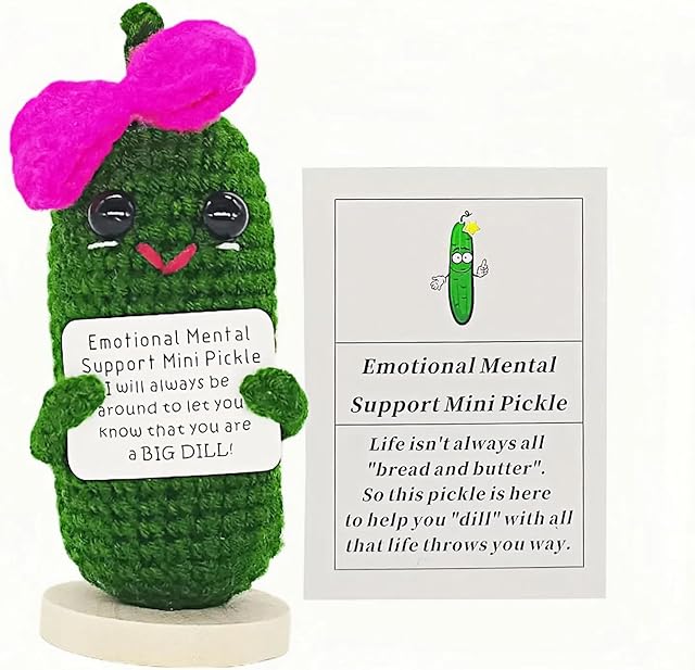 The Funny 1 Pcs Crochet Gifts with Positive Affirmations Cards for Inspirational Novelty Good Luck Gifts and Party Decorations (KK-CKD04-RR_Bow)
