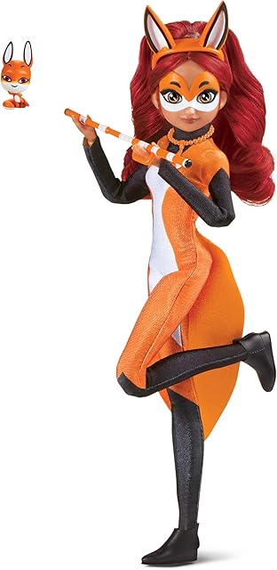 The Miraculous Rena Rouge Doll 10.5" Fashion Doll with Accessories and Trixx Kwami by Playmates Toys, Orange