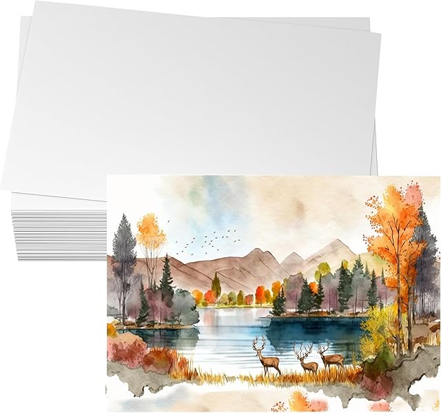 The Anscher WaterColor Paper Bulk 100 Sheets 5x7 Inch, Thick Watercolor Paper Bulk in 140lb/300g Cold Press Off-white Watercolor Paper for Art Painting, Watercolor Creations - Textured Cotton Paper Sheets