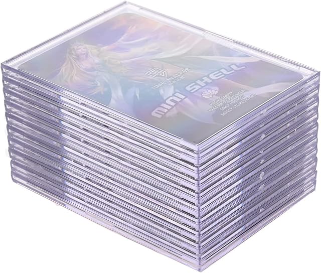The Cards Sleeves Top Loaders 10 Hard Acrylic Card Protector Clear Card Brick + 1 Display Stand Fit for Trading Cards,Standard Sports Cards,Baseball Card Holder Cases Collectibles White