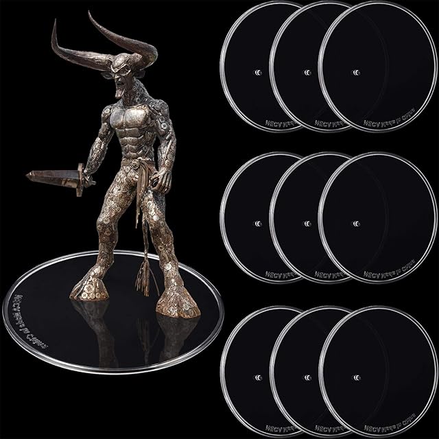 The Outus 10 Pieces Plastic Action Figure Display Stands Round Stand Miniature Bases for 6 - 8 Inches Figures (White)