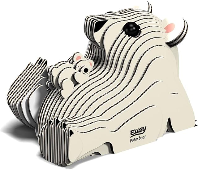 The Eugy Polar Bear 3D Puzzle, 30 Piece Eco-Friendly Educational Toy Puzzles for Boys, Girls & Kids Ages 6+