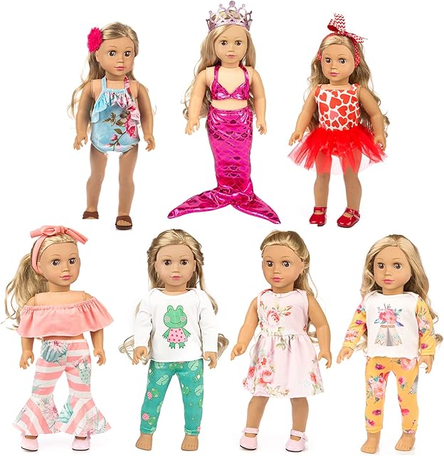The American 18 inch Doll Clothes and Accessories - Mermaid Costumes and Various Styles for Child Birthday Gifts