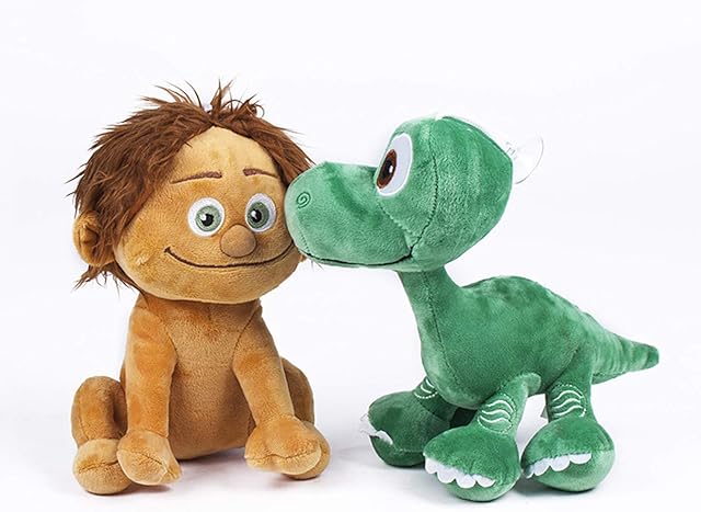 The The Good Dinosaur Plush Toy-Pack 2 Quality Super Soft - Spot The Child 8"/22CM + Arlo Baby 8"/22CM