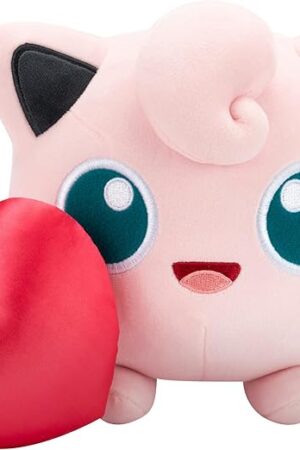 The Pokémon 8" Jigglypuff Plush w/Heart Emoji Accessory - 2025 Limited Edition - Officially Licensed - Authentic Soft Stuffed Animal Toy Figure - Christmas Stocking Stuffer Gift for Kids, Boys, Girls