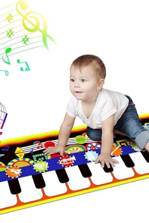 The RenFox Baby Piano Mat with 25 Music Sounds, Kids Musical Playmat, Early Education Development Birthday Gift Music Toy for 1 2 3 Year Girls Boys, Piano Keyboard Touch Play Blanket for Child Toddlers