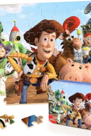 The Puzzles for Kids Ages 4-8,Kids Puzzle in a Metal Box,Cute Kid Small Toys Puzzles,Children Boys Girls Learning Educational Toy,100 Pieces