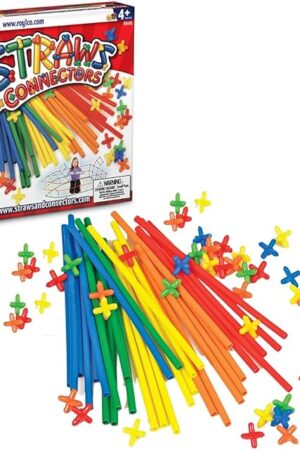 The Roylco Straws and Connectors Building Kit - Pack of 230 - Colors may vary