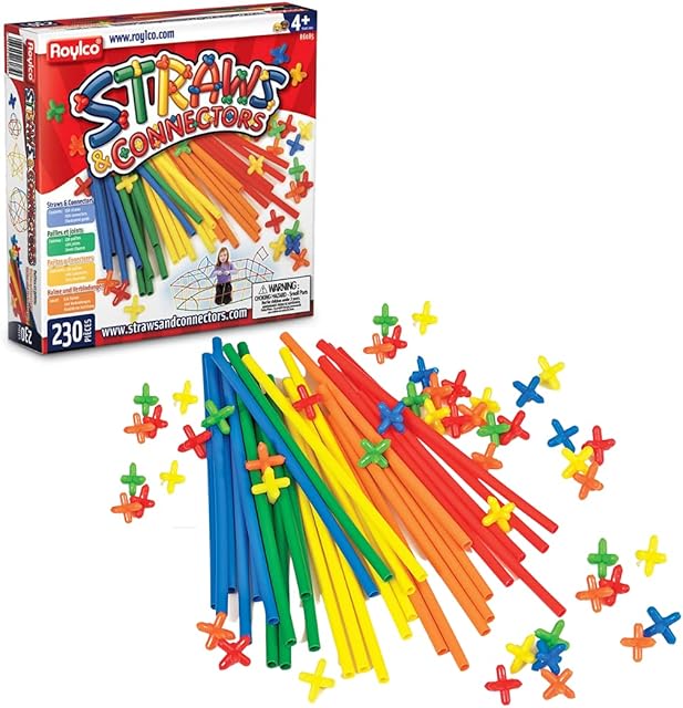 The Roylco Straws and Connectors Building Kit - Pack of 230 - Colors may vary