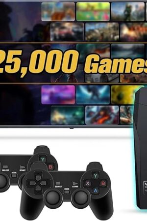 The Retro Tv Video Games Console: 4K Retro Video Games Console USB Plug in TV with 64G Card - Plug & Play Retro Game Console with Dual Wireless Controllers, 20000+ Classic Games