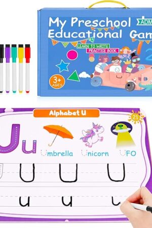 The Preschool Learning Activities Educational Workbook, Handwriting Practice Book for Kids, Christmas Birthday Presents for 3 4 5 Year Old Boys Girl Toys for Kids, Montessori Busy Book Tracing Book Toys