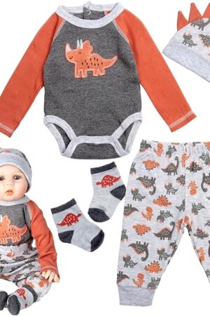 The Reborn Baby Dolls Clothes Accessories Outfit for Boys,22-24 Inch Reborn Baby Clothes 4pcs Set