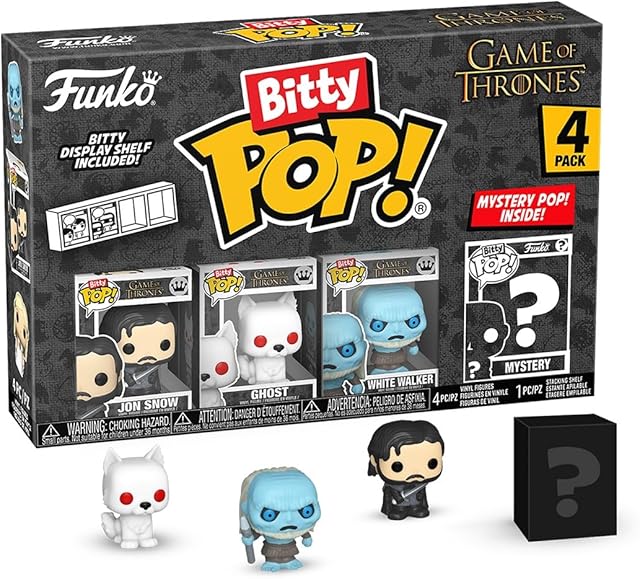 The Funko Pop Bitty: Game of Thrones - Jon Snow, Ghost, White Walker, & Mystery Chase Figure - (Styles May Vary) and A Surprise Mystery Mini Figure - 0.9 Inch (2.2 Cm) Collectable - Gift Idea