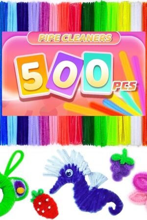 The Praisebank Pipe Cleaners for Crafts (500pcs 20 Multi-Colored), Pipe Cleaners, 12 inch Long Pipe Cleaners in 20 Colors.