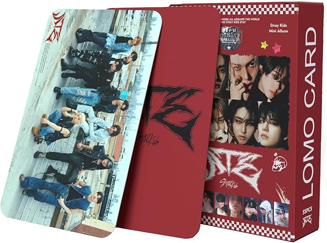 The KPOPBP Stray Kids ATE Album Photocards 55 PCS KPOP Photo Cards SKZ Album LOMO Card Set, Gift for Boys and Girls Merch