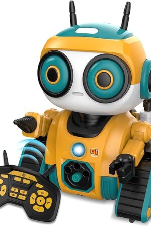 The Robot Toys, Rechargeable Remote Control Robot, with Intelligent Programming Function, Gesture Sensing, Auto-Demo,Music and Dance,Children's Birthday Gift(Yellow)