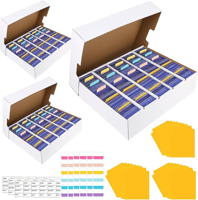 The 3Pack Trading Card Storage Box, 3900-Count Sports Card Boxes Card Sorting Tray, Collection Box for Topps,Collectors Storage Box for MTG TCG Card