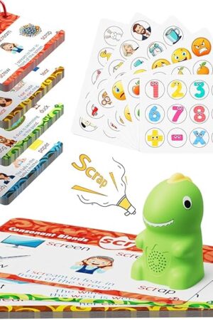 The PERRYHOME 82 Pieces Reading Pen Set, Kids Reading Set Montessori Toys, Sensory Pens with Stickers, Educational Gift for Autism Toddler Boys and Girls, Learning Education Speech Therapy