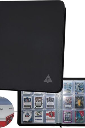 The Rayvol Toploader Binder Transparent Sleeves, Holds 252 Toploaders 9-Pocket Top Loader Card Storage Album, Ringless Double-Sided Pockets for Sports and Trading Cards in 3 x 4'' Toploaders