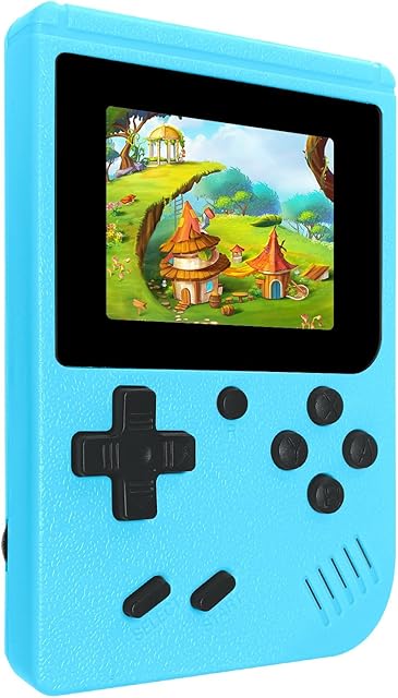 The Retro Handheld Games Console, Built-in 400 Video Games,Portable Video Gaming Player with 3.0 Inch IPS Screen and Rechargeable Battery (Blue)