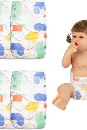 The Reborn Baby Dolls Diapers Pack of 6 Pieces for 17-22 inch Reborn Baby Doll Accessories Diaper Bag(Bird Pattern)