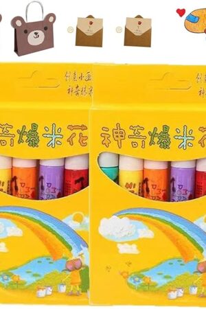 The Priormer Magic Puffy Pens for Kids - 3D Bubble Popcorn Drawing Markers, DIY Art Crafts Puffy Paint Pens for Card Making, School Projects, Christmas Gifts (2Pcs-A)