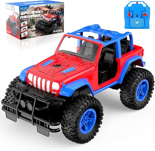 The NQD Spider Remote Control Car for Kids, RC Car for Boys, 2.4Ghz Off Road RC Trucks, All Terrain SUV Jeep Toy for Birthday for Kids 3-8 Years Old