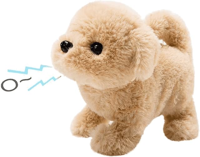 The Toy Dogs for Kids, Toy Dog, Toy Dogs That Walk and Bark, Puppy Toys for Kids, Battery Realistic Barking Dog Toy Walking Electronic Pets Girls(Golden Retriever)