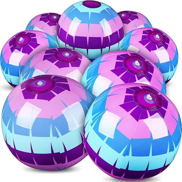 The 12 Pack Video Game Themed Beach Ball for Kids 7.87" Bulk for Summer Pool and Beach Game Gifts Pinata Gaming Birthday Party Supplies and End of The Year Class Party Decorations Favor