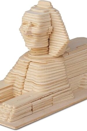 The Puzzled 3D Puzzle Sphinx Wood Craft Construction Model Kit, Unique, Fun and Educational DIY Wooden Toy Assemble Model Unfinished Crafting Hobby Puzzle to Build and Paint for Decoration 161 Pieces Pack