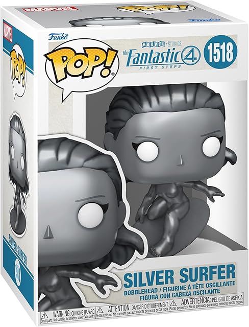The Funko Pop! Marvel: The Fantastic Four: First Steps - Silver Surfer - Fantastic Four (2025) - Collectable Vinyl Figure - Gift Idea - Official Merchandise - Toys for Kids & Adults - Movies Fans